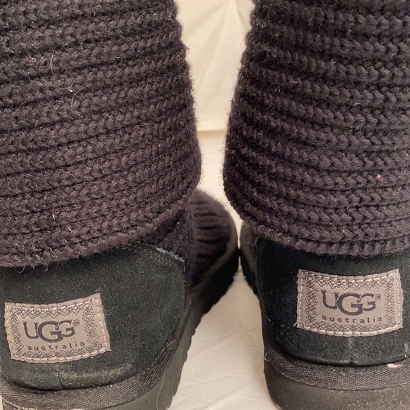 Ugg Classic Cardi knit sweater boots in black 8 - Picture 4 of 10